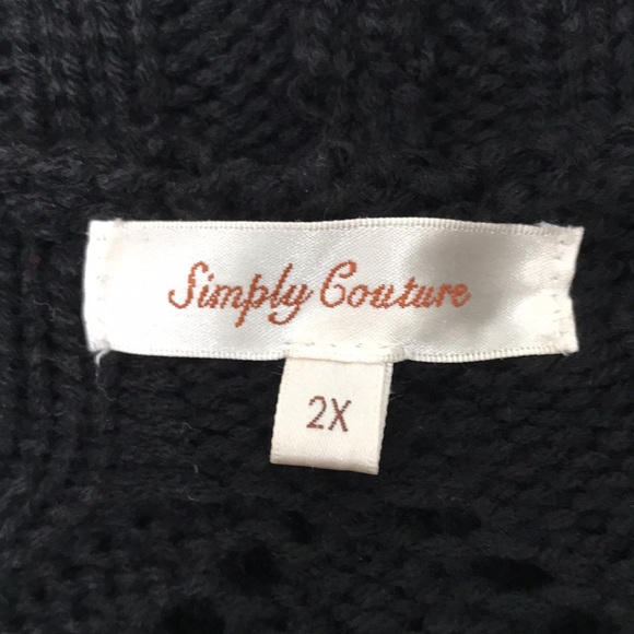SIMPLY COUTURE NEW SWEATER SOFT, CHUNKY & BLACK SIZE 2X IN EXCELLENT CONDITION! - Picture 3 of 8